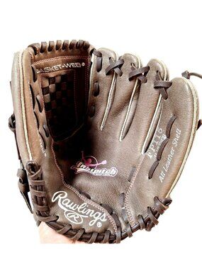 Rawlings Fastpitch Softball Glove FP115 11.5" Brown Leather Basket-Web Design